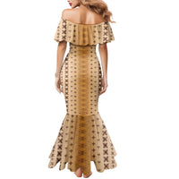 Beige Samoa Malu Tattoo Inspired Mermaid Dress - Polynesian Pride