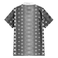 Black Samoa Malu Tattoo Inspired Family Matching Off Shoulder Short Dress and Hawaiian Shirt LT05 - Polynesian Pride