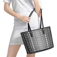 Black Samoa Malu Tattoo Inspired Leather Tote Bag - Polynesian Pride