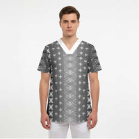 Black Samoa Malu Tattoo Inspired Scrub Top - Polynesian Pride