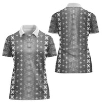 Black Samoa Malu Tattoo Inspired Women Polo Shirt - Polynesian Pride