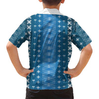 Blue Samoa Malu Tattoo Inspired Family Matching Summer Maxi Dress and Hawaiian Shirt - Polynesian Pride