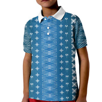 Blue Samoa Malu Tattoo Inspired Kid Polo Shirt - Polynesian Pride