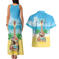 Hawaiian Ukulele Couples Matching Tank Maxi Dress and Hawaiian Shirt Sound Of Happiness LT05 - Polynesian Pride