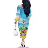 Hawaiian Ukulele Family Matching Off The Shoulder Long Sleeve Dress and Hawaiian Shirt Sound Of Happiness LT05 - Polynesian Pride