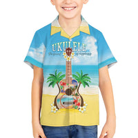 Hawaiian Ukulele Family Matching Off Shoulder Maxi Dress and Hawaiian Shirt Sound Of Happiness LT05 Son's Shirt Colorful - Polynesian Pride