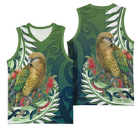 New Zealand Kea Bird Basketball Jersey With Maori Koru Fern LT05 - Polynesian Pride