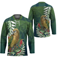 New Zealand Kea Bird Hockey Jersey With Maori Koru Fern - Polynesian Pride