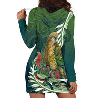 New Zealand Kea Bird Hoodie Dress With Maori Koru Fern LT05 - Polynesian Pride