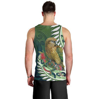 New Zealand Kea Bird Men Tank Top With Maori Koru Fern - Polynesian Pride