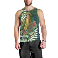 New Zealand Kea Bird Men Tank Top With Maori Koru Fern - Polynesian Pride
