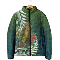 New Zealand Kea Bird Padded Jacket With Maori Koru Fern - Polynesian Pride