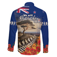 New Zealand ANZAC Day Family Matching Off Shoulder Short Dress and Hawaiian Shirt The Lonesome Pine With Soldier Fern LT05 - Polynesian Pride