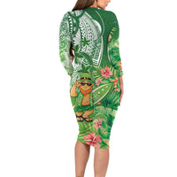 Aloha Hawaii St Patrick's Day Family Matching Long Sleeve Bodycon Dress and Hawaiian Shirt Polynesian Style LT05 - Polynesian Pride
