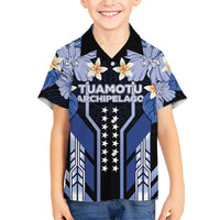 French Polynesia Tuamotu Archipelago Family Matching Off The Shoulder Long Sleeve Dress and Hawaiian Shirt Polynesian Pattern Unique Style LT05 Son's Shirt Navy - Polynesian Pride