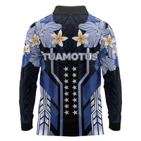 French Polynesia Tuamotu Archipelago Long Sleeve Polo Shirt Polynesian Pattern Unique Style