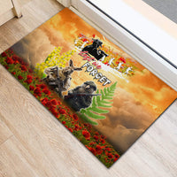 Australia And New Zealand ANZAC Day Rubber Doormat Kangaroo And Kiwi Bird Soldiers Lest We Forget LT05 - Polynesian Pride