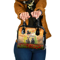 Australia And New Zealand ANZAC Day Shoulder Handbag Kangaroo And Kiwi Bird Soldiers Lest We Forget LT05 One Size Yellow - Polynesian Pride