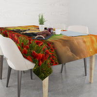 Australia And New Zealand ANZAC Day Tablecloth Kangaroo And Kiwi Bird Soldiers Lest We Forget LT05 - Polynesian Pride