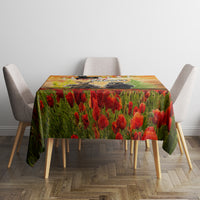 Australia And New Zealand ANZAC Day Tablecloth Kangaroo And Kiwi Bird Soldiers Lest We Forget LT05 - Polynesian Pride