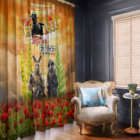 Australia And New Zealand ANZAC Day Window Curtain Kangaroo And Kiwi Bird Soldiers Lest We Forget LT05 - Polynesian Pride