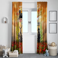 Australia And New Zealand ANZAC Day Window Curtain Kangaroo And Kiwi Bird Soldiers Lest We Forget LT05 - Polynesian Pride