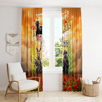 Australia And New Zealand ANZAC Day Window Curtain Kangaroo And Kiwi Bird Soldiers Lest We Forget LT05 - Polynesian Pride