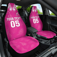 New Zealand Fern Women Rugby Custom Car Seat Cover Pink Maori Pattern LT05 One Size Pink - Polynesian Pride