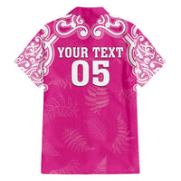 New Zealand Fern Women Rugby Custom Hawaiian Shirt Pink Maori Pattern LT05 - Polynesian Pride