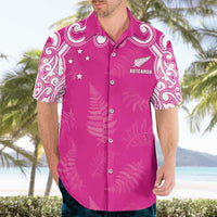 New Zealand Fern Women Rugby Custom Hawaiian Shirt Pink Maori Pattern LT05 - Polynesian Pride