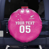 New Zealand Fern Women Rugby Custom Spare Tire Cover Pink Maori Pattern LT05 No hole Pink - Polynesian Pride