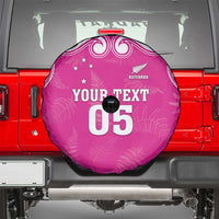 New Zealand Fern Women Rugby Custom Spare Tire Cover Pink Maori Pattern LT05 - Polynesian Pride