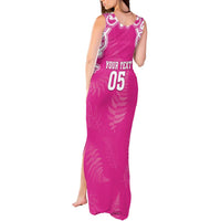 New Zealand Fern Women Rugby Custom Tank Maxi Dress Pink Maori Pattern LT05 - Polynesian Pride