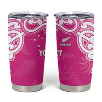 New Zealand Fern Women Rugby Custom Tumbler Cup Pink Maori Pattern LT05 Pink - Polynesian Pride