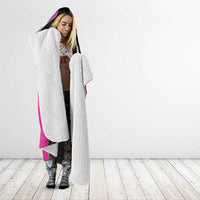 New Zealand Fern Rugby Hooded Blanket Pink Maori Pattern