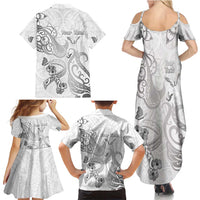 Personalised Brain Cancer Awareness Family Matching Summer Maxi Dress and Hawaiian Shirt Ribbon Polynesian Pattern LT05 - Polynesian Pride