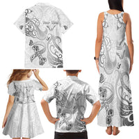 Personalised Brain Cancer Awareness Family Matching Tank Maxi Dress and Hawaiian Shirt Ribbon Polynesian Pattern LT05 - Polynesian Pride