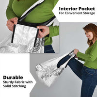 Brain Cancer Awareness Grocery Bag Ribbon Polynesian Pattern