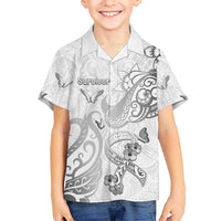 Personalised Brain Cancer Awareness Hawaiian Shirt Ribbon Polynesian Pattern