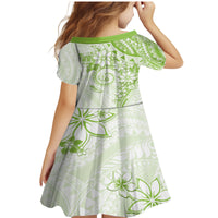Polynesian Pattern With Plumeria Flowers Family Matching Mermaid Dress and Hawaiian Shirt Lime Green LT05 - Polynesian Pride