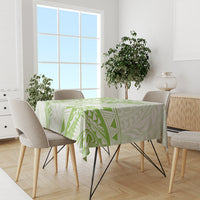 Polynesian Pattern With Plumeria Flowers Tablecloth Lime Green