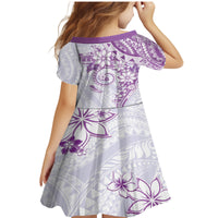 Polynesian Pattern With Plumeria Flowers Family Matching Mermaid Dress and Hawaiian Shirt Purple LT05 - Polynesian Pride