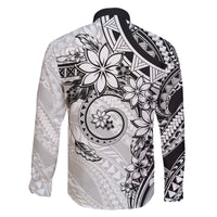 Polynesian Pattern With Plumeria Flowers Family Matching Off Shoulder Maxi Dress and Hawaiian Shirt White LT05 - Polynesian Pride