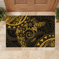 Polynesian Sunset Plumeria Rubber Doormat Gold Polynesian Tattoo