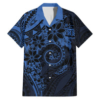 Polynesian Sunset Plumeria Family Matching Mermaid Dress and Hawaiian Shirt Navy Polynesian Tattoo LT05 Dad's Shirt - Short Sleeve Navy - Polynesian Pride
