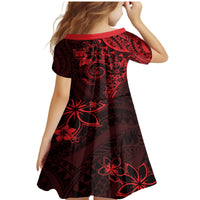 Polynesian Sunset Plumeria Family Matching Mermaid Dress and Hawaiian Shirt Red Polynesian Tattoo LT05 - Polynesian Pride