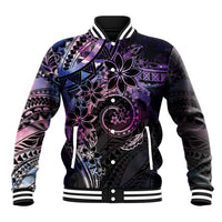 Polynesian Sunset Plumeria Baseball Jacket Galaxy Polynesian Tattoo