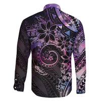 Polynesian Sunset Plumeria Family Matching Short Sleeve Bodycon Dress and Hawaiian Shirt Galaxy Polynesian Tattoo LT05 - Polynesian Pride