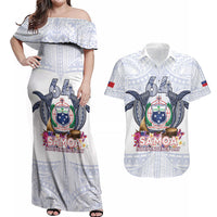 Samoa Independence Day Couples Matching Off Shoulder Maxi Dress and Hawaiian Shirt Samoa United For A New Beginning