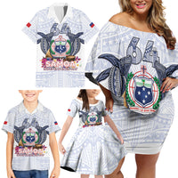 Samoa Independence Day Family Matching Off Shoulder Short Dress and Hawaiian Shirt Samoa United For A New Beginning LT05 - Polynesian Pride